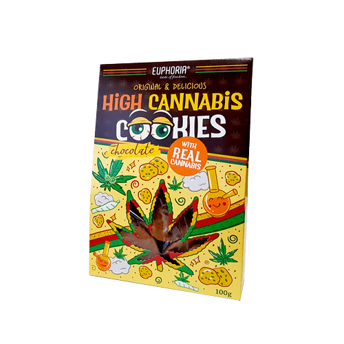 Ciasteczka Konopne High Cannabis z czekoladą